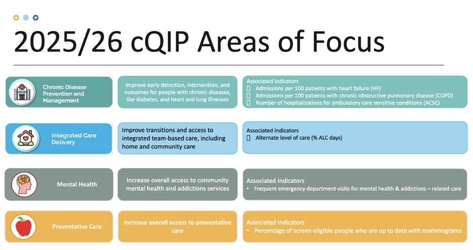 Domaines d'intérêt du cQIP 2025-26